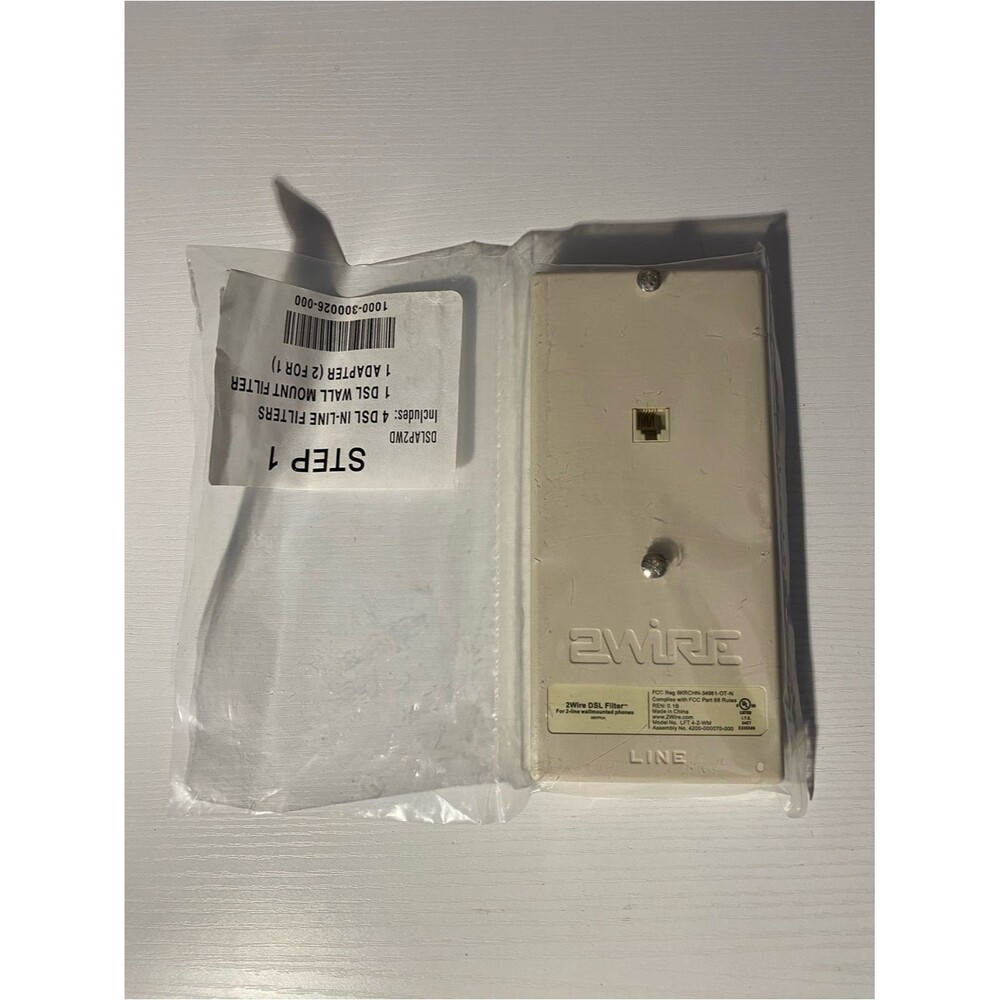2Wire DSL Wall Mount Filter Model LFT 4-2-WM 2-Line Telephone Jack Adapter Seale
